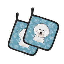 Load image into Gallery viewer, Snowflake Bichon Frise Pot Holders - Set of 2 - Heat-Resistant Kitchen Essentials BB1651PTHD