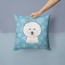 Load image into Gallery viewer, Snowflake Bichon Frise Throw Pillow - 14x14 Decorative Pillow – Art for Your Home &amp; Patio BB1651PW1414