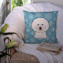 Load image into Gallery viewer, Snowflake Bichon Frise Throw Pillow - 14x14 Decorative Pillow – Art for Your Home &amp; Patio BB1651PW1414