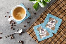 Load image into Gallery viewer, Snowflake English Bulldog  Coasters - Set of 4 Lightweight Foam, Absorbent Drink Coasters BB1653FC