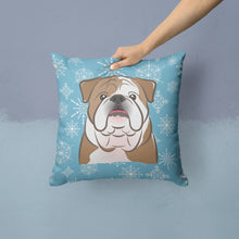 Load image into Gallery viewer, Snowflake English Bulldog  Throw Pillow - 14x14 Decorative Pillow – Art for Your Home &amp; Patio BB1653PW1414