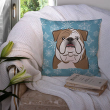 Load image into Gallery viewer, Snowflake English Bulldog  Throw Pillow - 14x14 Decorative Pillow – Art for Your Home &amp; Patio BB1653PW1414