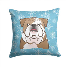 Load image into Gallery viewer, Snowflake English Bulldog  Throw Pillow - 14x14 Decorative Pillow – Art for Your Home &amp; Patio BB1653PW1414