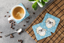 Load image into Gallery viewer, Snowflake Pekingese Coasters - Set of 4 Lightweight Foam, Absorbent Drink Coasters BB1655FC