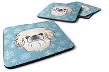Load image into Gallery viewer, Snowflake Pekingese Coasters - Set of 4 Lightweight Foam, Absorbent Drink Coasters BB1655FC