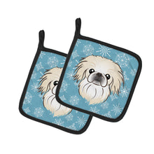 Load image into Gallery viewer, Snowflake Pekingese Pot Holders - Set of 2 - Heat-Resistant Kitchen Essentials BB1655PTHD