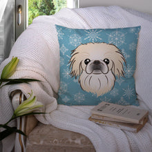 Load image into Gallery viewer, Snowflake Pekingese Throw Pillow - 14x14 Decorative Pillow – Art for Your Home &amp; Patio BB1655PW1414