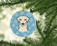 Load image into Gallery viewer, Snowflake Yellow Labrador Ornament - Round Ceramic Ornament – Artist-Designed Keepsake Decoration BB1656CO1
