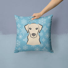 Load image into Gallery viewer, Snowflake Yellow Labrador Throw Pillow - 14x14 Decorative Pillow – Art for Your Home &amp; Patio BB1656PW1414