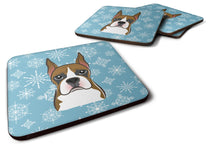 Load image into Gallery viewer, Snowflake Boxer Coasters - Set of 4 Lightweight Foam, Absorbent Drink Coasters BB1657FC