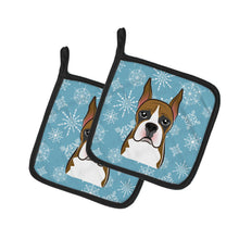 Load image into Gallery viewer, Snowflake Boxer Pot Holders - Set of 2 - Heat-Resistant Kitchen Essentials BB1657PTHD
