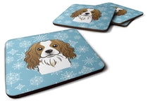 Load image into Gallery viewer, Snowflake Cavalier Spaniel Coasters - Set of 4 Lightweight Foam, Absorbent Drink Coasters BB1658FC