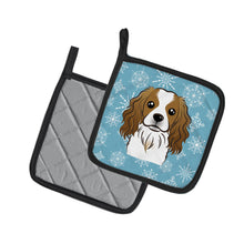 Load image into Gallery viewer, Snowflake Cavalier Spaniel Pot Holders - Set of 2 - Heat-Resistant Kitchen Essentials BB1658PTHD