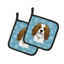 Load image into Gallery viewer, Snowflake Cavalier Spaniel Pot Holders - Set of 2 - Heat-Resistant Kitchen Essentials BB1658PTHD