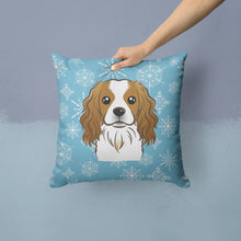 Load image into Gallery viewer, Snowflake Cavalier Spaniel Throw Pillow - 14x14 Decorative Pillow – Art for Your Home &amp; Patio BB1658PW1414