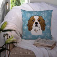 Load image into Gallery viewer, Snowflake Cavalier Spaniel Throw Pillow - 14x14 Decorative Pillow – Art for Your Home &amp; Patio BB1658PW1414