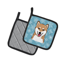 Load image into Gallery viewer, Snowflake Shiba Inu Pot Holders - Set of 2 - Heat-Resistant Kitchen Essentials BB1659PTHD