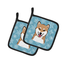 Load image into Gallery viewer, Snowflake Shiba Inu Pot Holders - Set of 2 - Heat-Resistant Kitchen Essentials BB1659PTHD