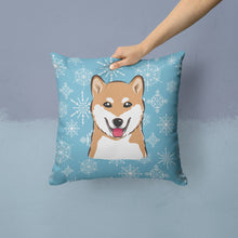 Load image into Gallery viewer, Snowflake Shiba Inu Throw Pillow - 14x14 Decorative Pillow – Art for Your Home &amp; Patio BB1659PW1414