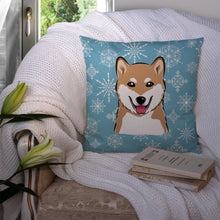 Load image into Gallery viewer, Snowflake Shiba Inu Throw Pillow - 14x14 Decorative Pillow – Art for Your Home &amp; Patio BB1659PW1414