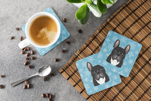 Load image into Gallery viewer, Snowflake French Bulldog Coasters - Set of 4 Lightweight Foam, Absorbent Drink Coasters BB1661FC
