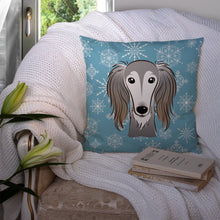 Load image into Gallery viewer, Snowflake Saluki Throw Pillow - 14x14 Decorative Pillow – Art for Your Home &amp; Patio BB1663PW1414
