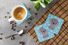 Load image into Gallery viewer, Snowflake Weimaraner Coasters - Set of 4 Lightweight Foam, Absorbent Drink Coasters BB1665FC