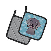 Load image into Gallery viewer, Snowflake Weimaraner Pot Holders - Set of 2 - Heat-Resistant Kitchen Essentials BB1665PTHD