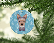 Load image into Gallery viewer, Snowflake Yorkie Puppy Ceramic Ornament BB1666CO1