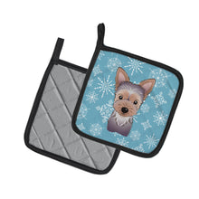 Load image into Gallery viewer, Snowflake Yorkie Puppy Pot Holders - Set of 2 - Heat-Resistant Kitchen Essentials BB1666PTHD