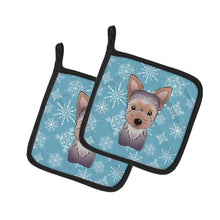 Load image into Gallery viewer, Snowflake Yorkie Puppy Pot Holders - Set of 2 - Heat-Resistant Kitchen Essentials BB1666PTHD