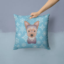 Load image into Gallery viewer, Snowflake Yorkie Puppy Throw Pillow - 14x14 Decorative Pillow – Art for Your Home &amp; Patio BB1666PW1414