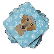Load image into Gallery viewer, Snowflake Wirehaired Dachshund Coasters - Set of 4 Lightweight Foam, Absorbent Drink Coasters BB1667FC