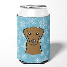 Load image into Gallery viewer, Snowflake Chocolate Labrador Can or Bottle Hugger BB1668CC