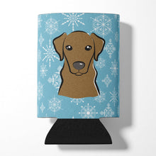 Load image into Gallery viewer, Snowflake Chocolate Labrador Can or Bottle Hugger BB1668CC