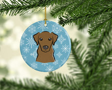 Load image into Gallery viewer, Snowflake Chocolate Labrador Ornament - Round Ceramic Ornament – Artist-Designed Keepsake Decoration BB1668CO1