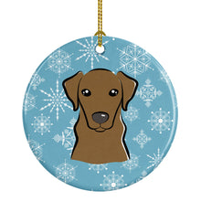 Load image into Gallery viewer, Snowflake Chocolate Labrador Ornament - Round Ceramic Ornament – Artist-Designed Keepsake Decoration BB1668CO1
