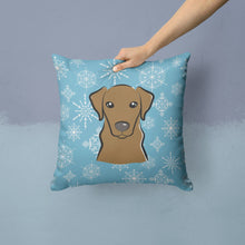 Load image into Gallery viewer, Snowflake Chocolate Labrador Throw Pillow - 14x14 Decorative Pillow – Art for Your Home &amp; Patio BB1668PW1414