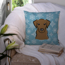 Load image into Gallery viewer, Snowflake Chocolate Labrador Throw Pillow - 14x14 Decorative Pillow – Art for Your Home &amp; Patio BB1668PW1414