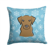 Load image into Gallery viewer, Snowflake Chocolate Labrador Throw Pillow - 14x14 Decorative Pillow – Art for Your Home &amp; Patio BB1668PW1414