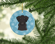 Load image into Gallery viewer, Snowflake Black Labrador Ornament - Round Ceramic Ornament – Artist-Designed Keepsake Decoration BB1669CO1