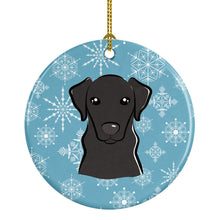 Load image into Gallery viewer, Snowflake Black Labrador Ornament - Round Ceramic Ornament – Artist-Designed Keepsake Decoration BB1669CO1