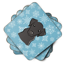 Load image into Gallery viewer, Snowflake Black Labrador Coasters - Set of 4 Lightweight Foam, Absorbent Drink Coasters BB1669FC