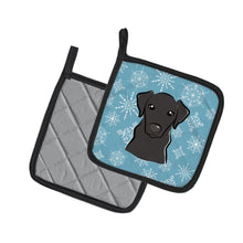 Load image into Gallery viewer, Snowflake Black Labrador Pot Holders - Set of 2 - Heat-Resistant Kitchen Essentials BB1669PTHD