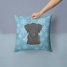 Load image into Gallery viewer, Snowflake Black Labrador Throw Pillow - 14x14 Decorative Pillow – Art for Your Home &amp; Patio BB1669PW1414