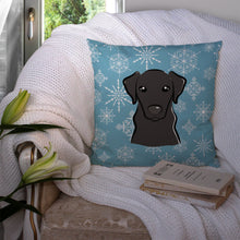 Load image into Gallery viewer, Snowflake Black Labrador Throw Pillow - 14x14 Decorative Pillow – Art for Your Home &amp; Patio BB1669PW1414