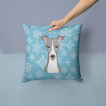 Load image into Gallery viewer, Snowflake Italian Greyhound Throw Pillow - 14x14 Decorative Pillow – Art for Your Home &amp; Patio BB1670PW1414