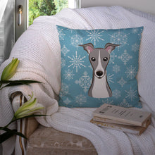 Load image into Gallery viewer, Snowflake Italian Greyhound Throw Pillow - 14x14 Decorative Pillow – Art for Your Home &amp; Patio BB1670PW1414