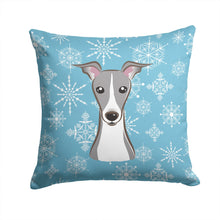 Load image into Gallery viewer, Snowflake Italian Greyhound Throw Pillow - 14x14 Decorative Pillow – Art for Your Home &amp; Patio BB1670PW1414