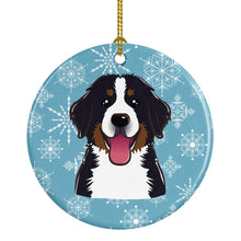 Load image into Gallery viewer, Snowflake Bernese Mountain Dog Ornament - Round Ceramic Ornament – Artist-Designed Keepsake Decoration BB1671CO1